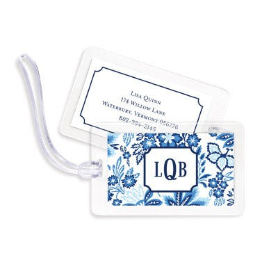 boatman geller classic floral blue bag tags