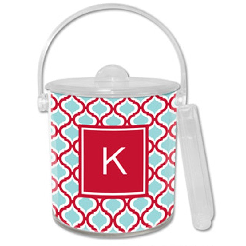 boatman geller kate red & teal ice bucket