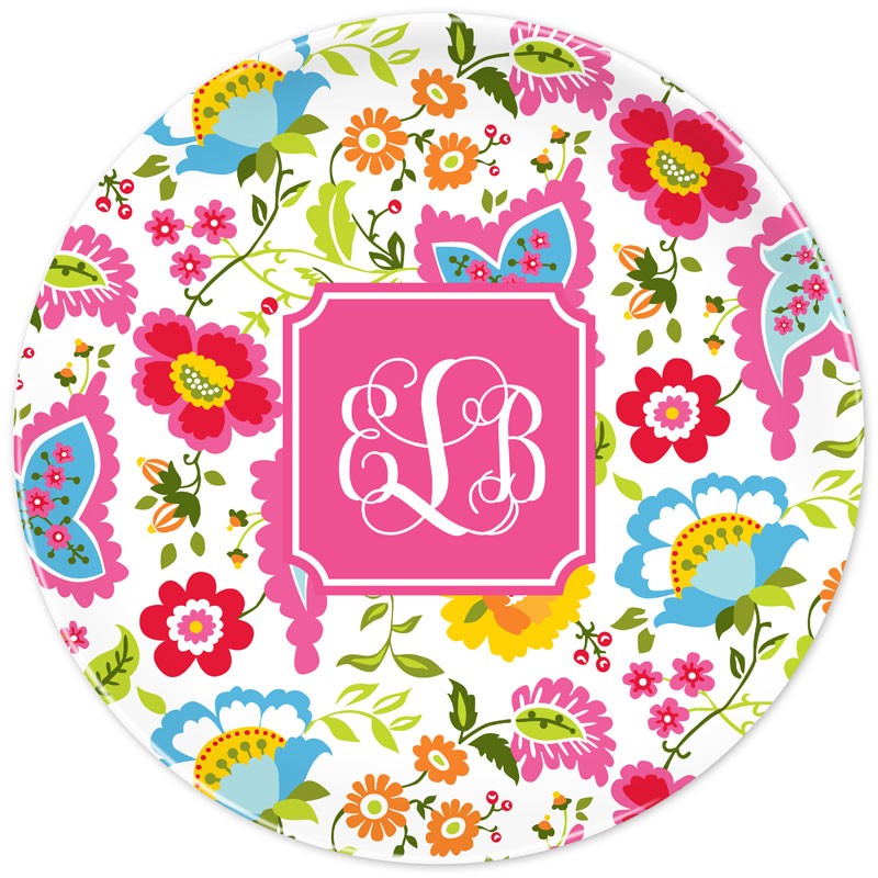 boatman geller bright floral plate