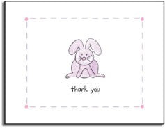 personalized invitations bunny thank you