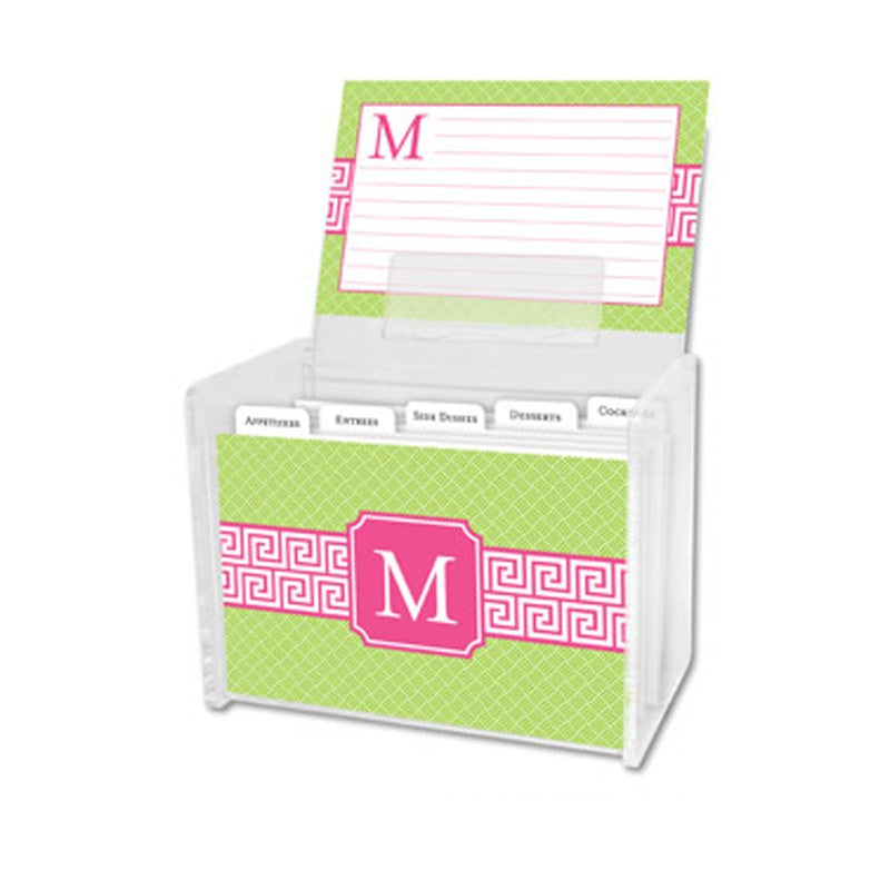 boatman geller greek key band pink recipe box