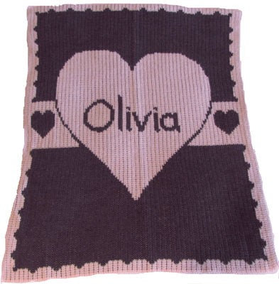 personalized love heart banner blanket
