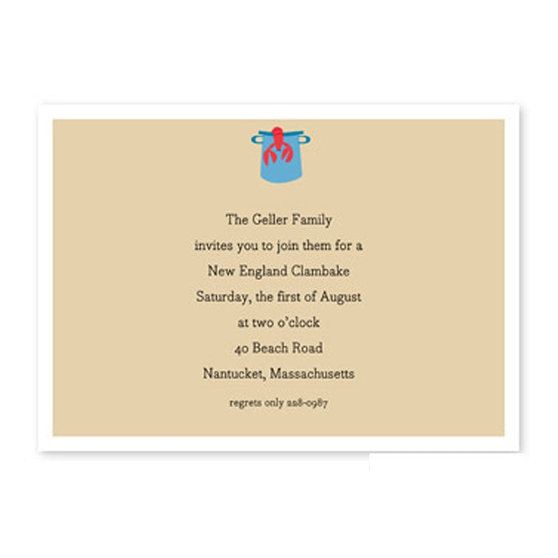 boatman geller lobster invitation card