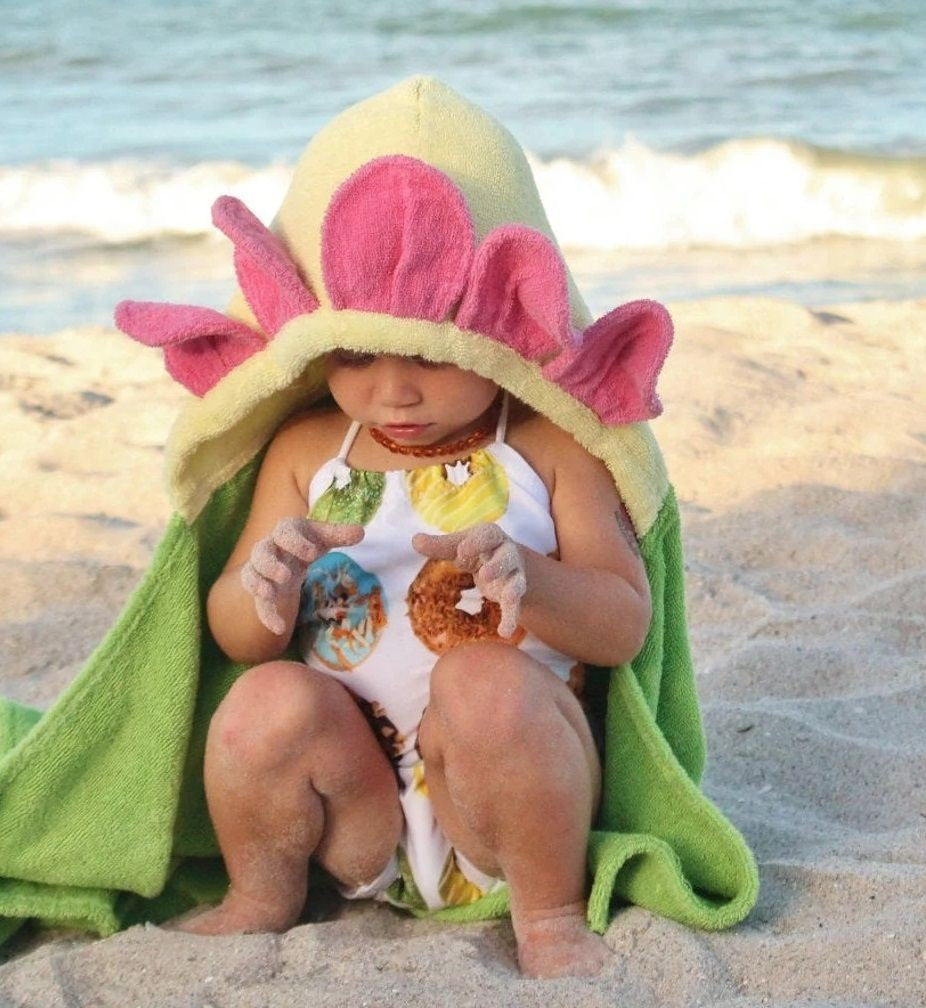flower hooded towel