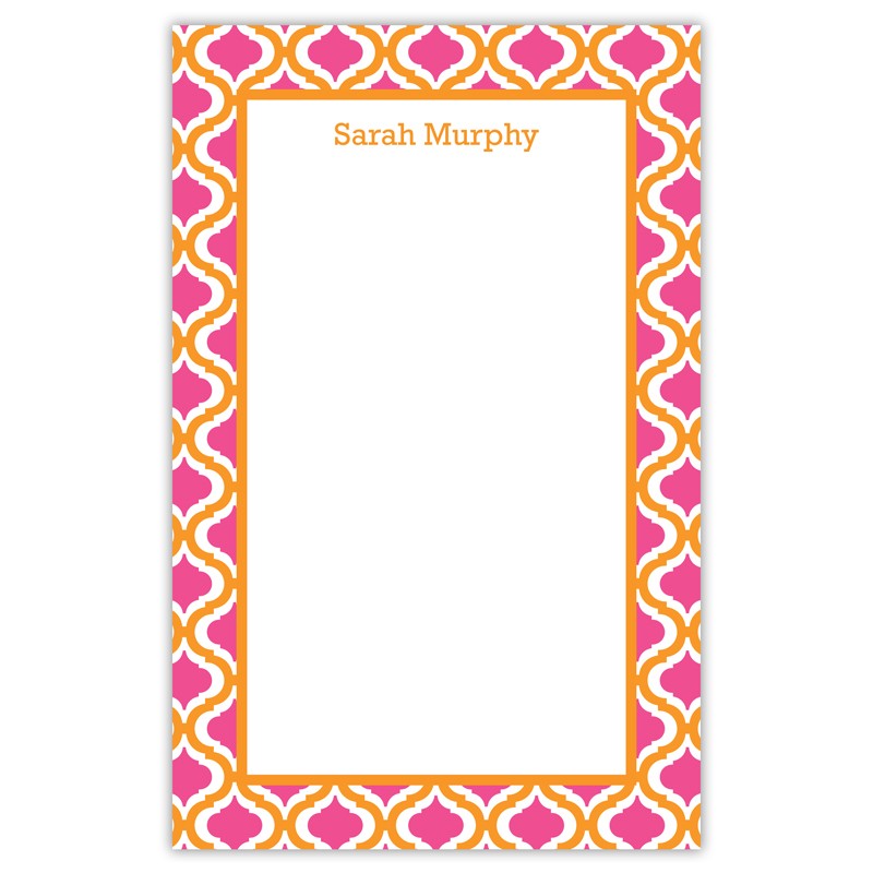 boatman geller kate tangerine & raspberry notepad