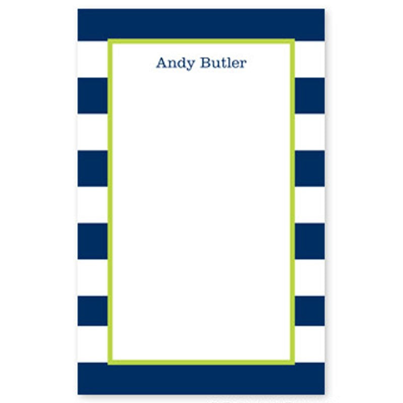 boatman geller awning stripe navy notepad