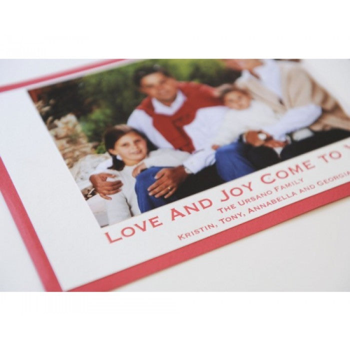 red duplex holiday card