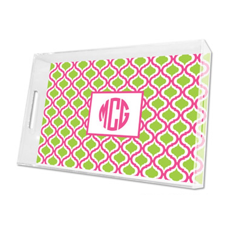 kate raspberry & lime lucite tray - large