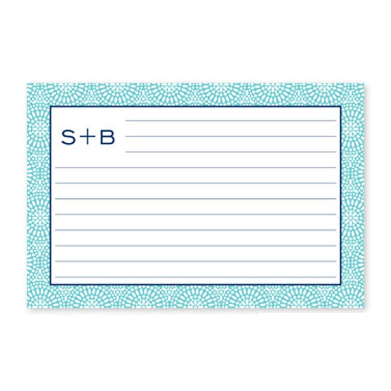 boatman geller bursts teal recipe card