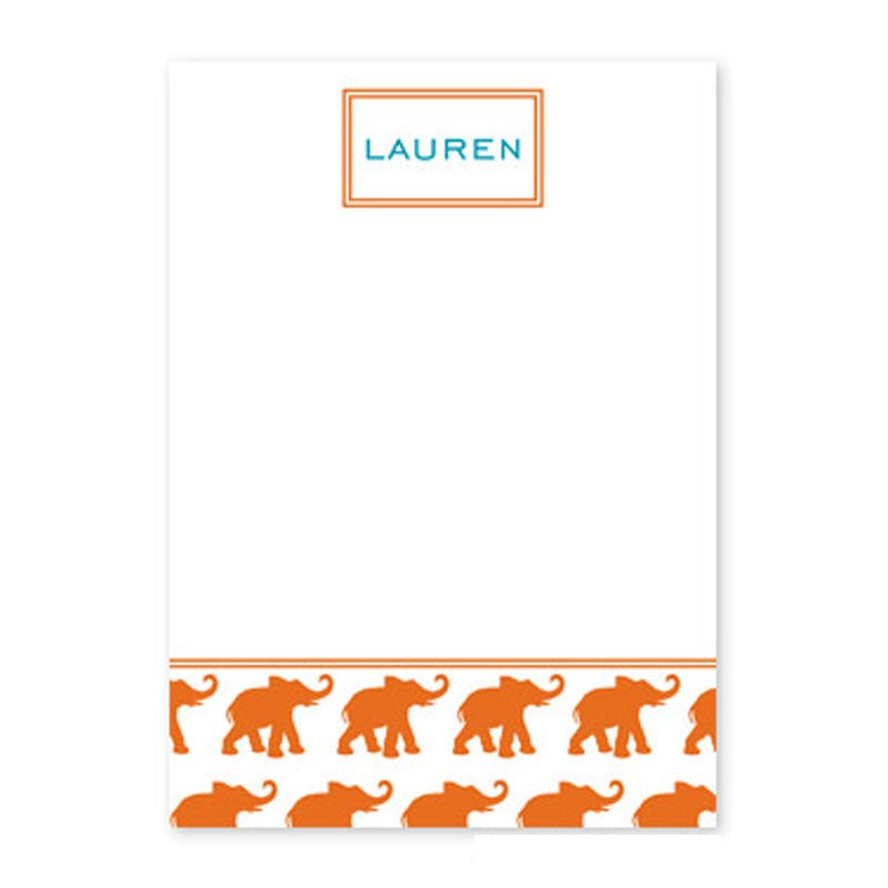 boatman geller elephants orange large flat notecard
