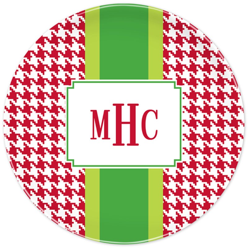 boatman geller alex houndstooth red plate
