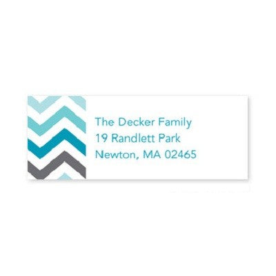 boatman geller chevron ombre teal address labels