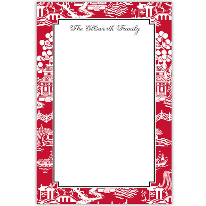 boatman geller chinoiserie red notepad
