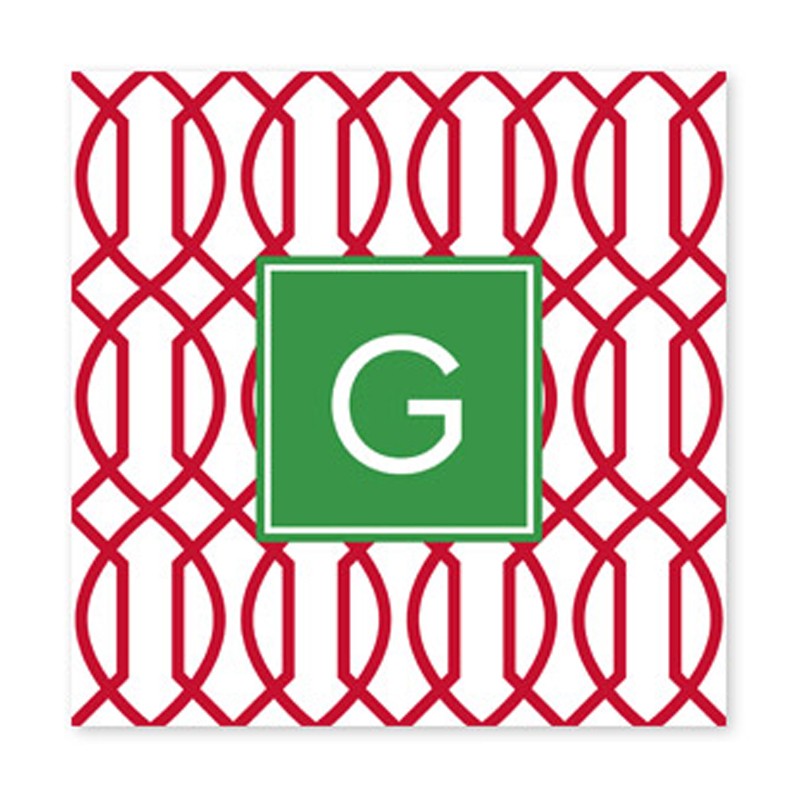 trellis reverse cherry square paper coaster set of 50