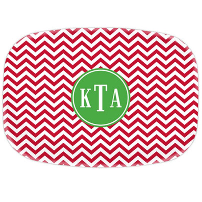 boatman geller chevron red platters