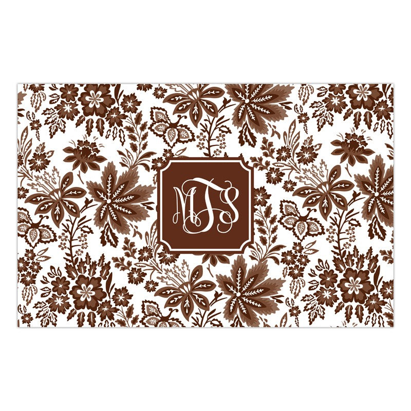boatman geller classic floral brown disposable placemats
