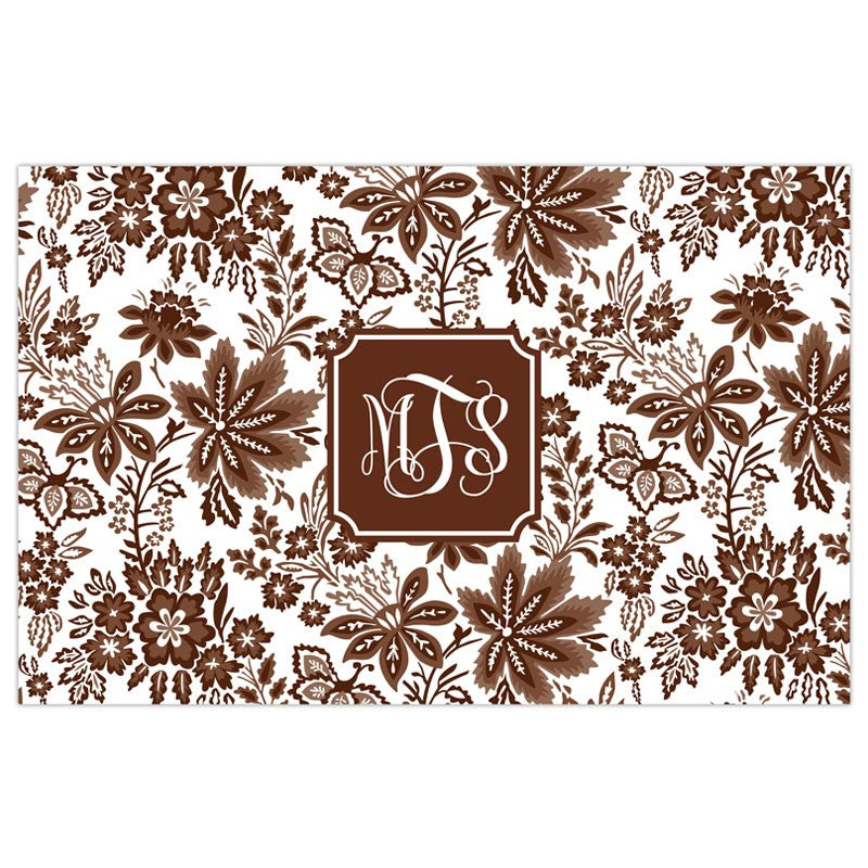 boatman geller classic floral brown placemat
