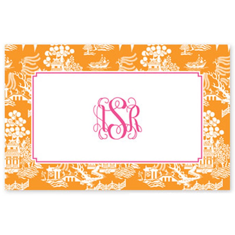 boatman geller chinoiserie tangerine placemat