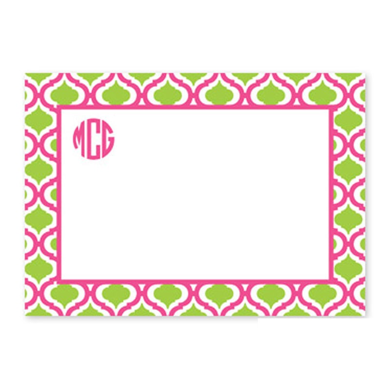 boatman geller kate raspberry & lime large flat notecard