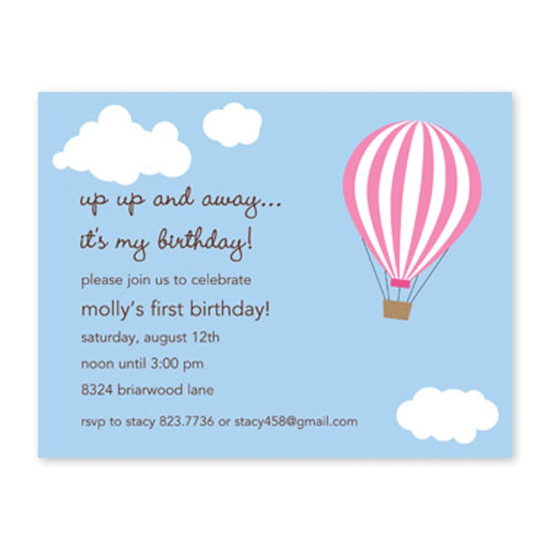 boatman geller hot air balloon pink small flat notecard