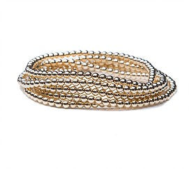 14k gold signature beaded stack