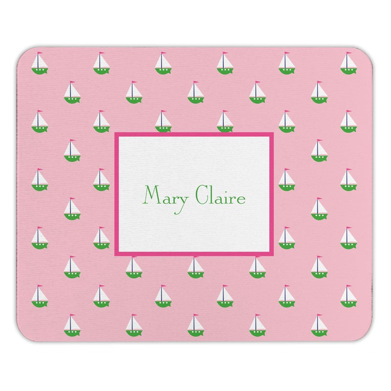boatman geller little sailboat pink mouse pad
