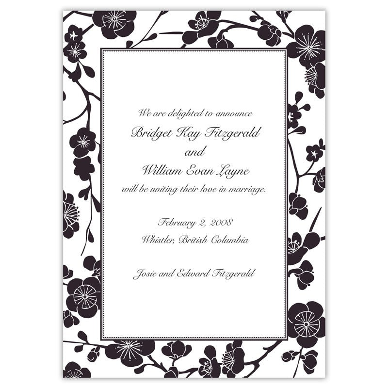 boatman geller blossom black large flat with ribbon notecard