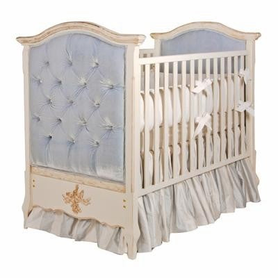 french panel upholstered crib - tufted