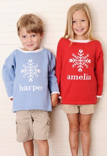 childrens personalized snowflake sweater