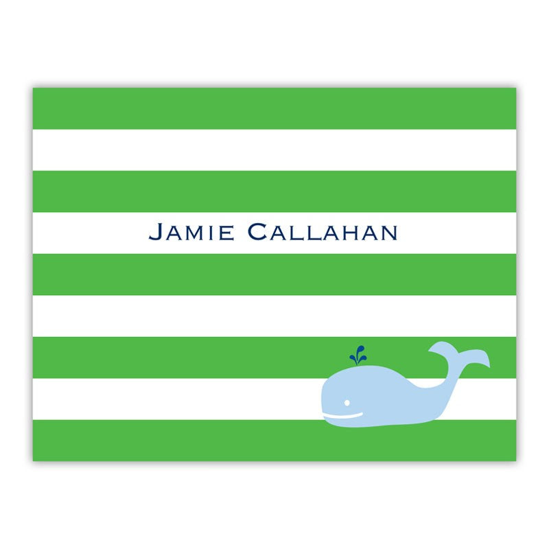 boatman geller whale blue stripe green foldover notes