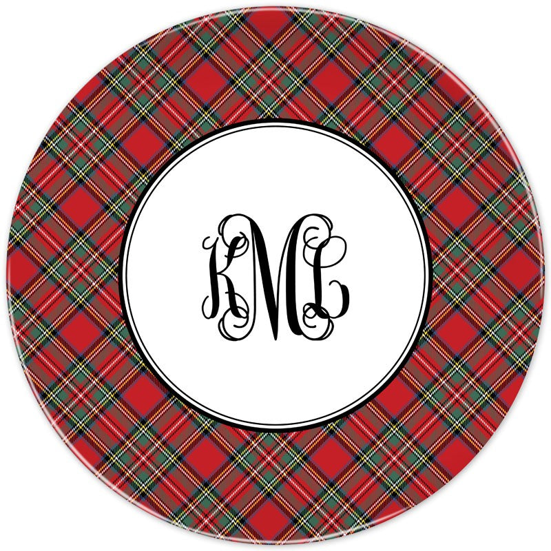 boatman geller plaid red plate