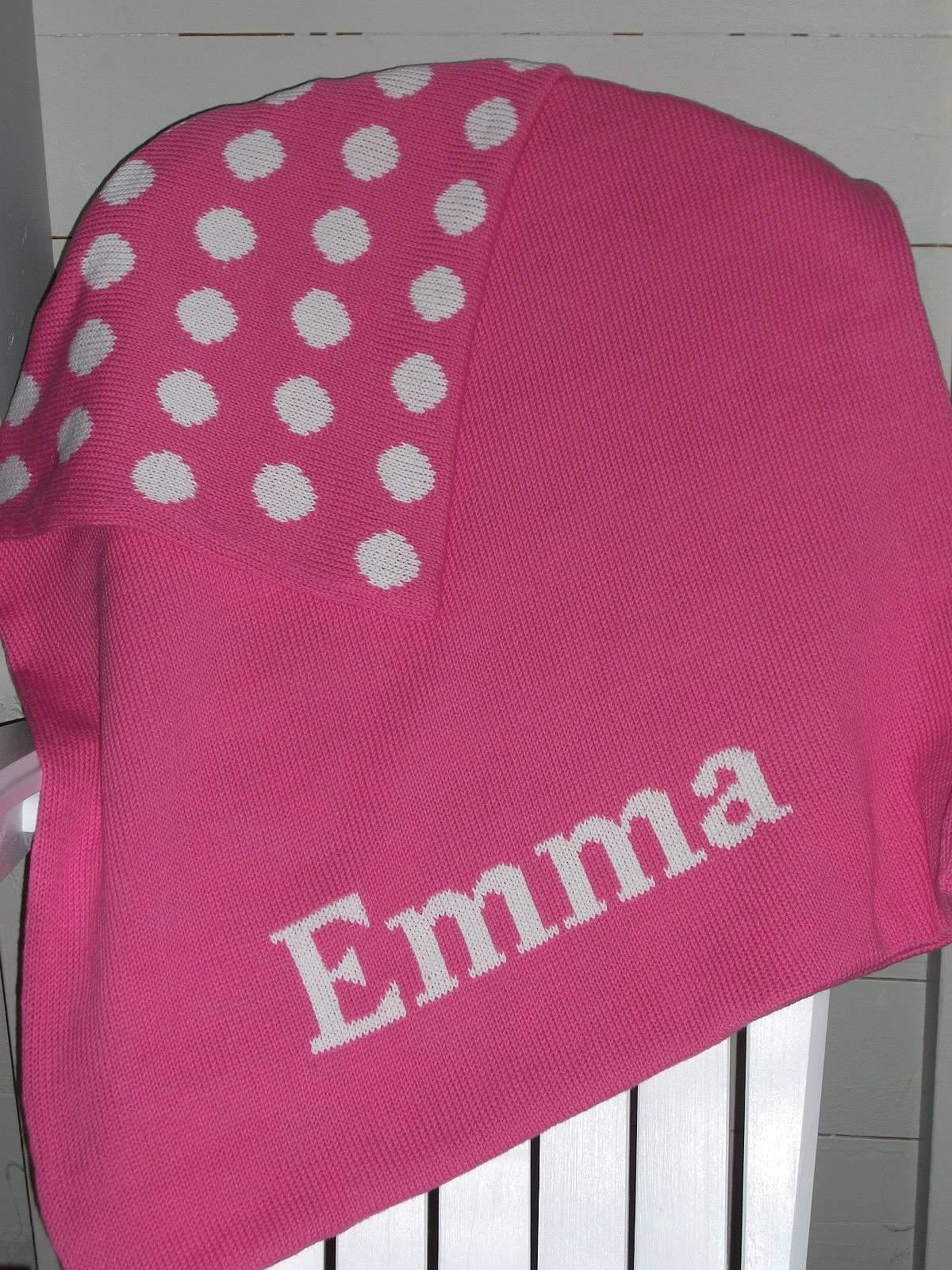 polka dot name blanket