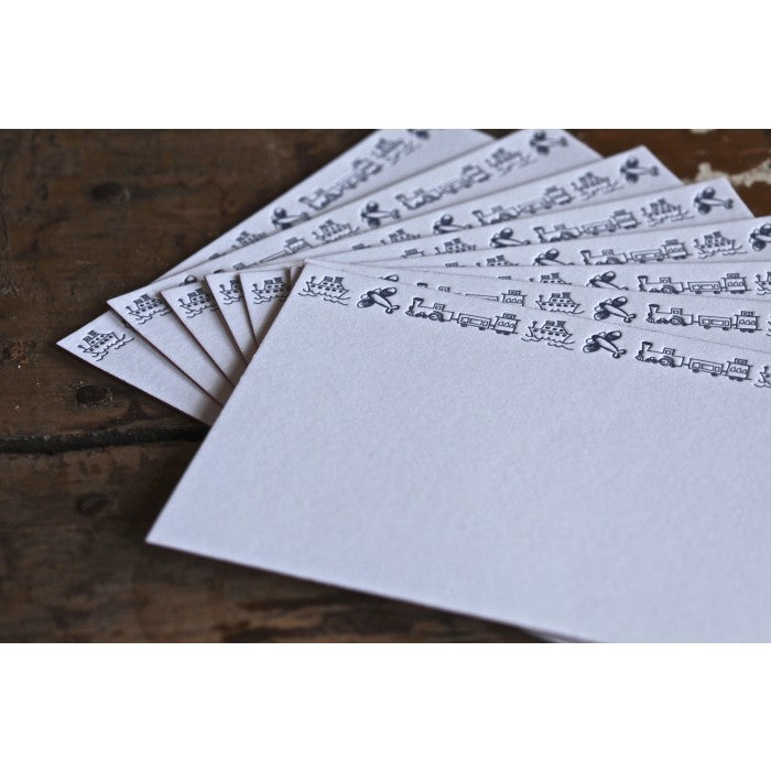 plane trains note cards