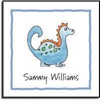 personalized stickers blue dinosaur