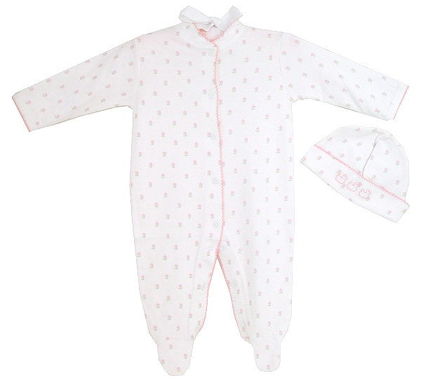 cotton footie set - flowers