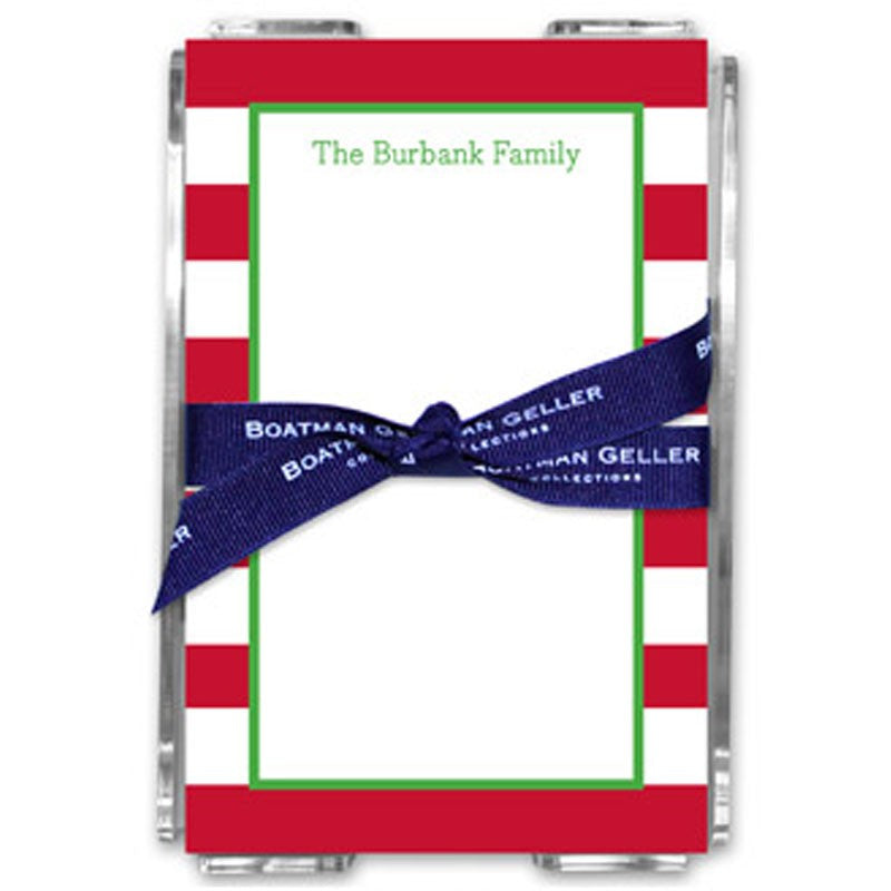 boatman geller awning stripe red acrylic note sheets