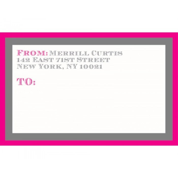 pink gray mailing stickers