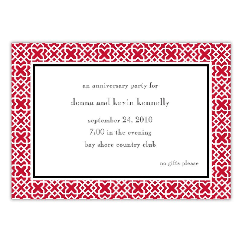 boatman geller mod lattice red large flat notecard