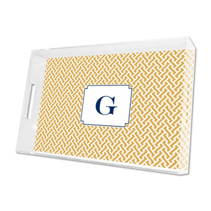 stella gold lucite tray - large