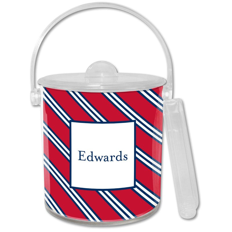 boatman geller repp tie red & navy ice bucket