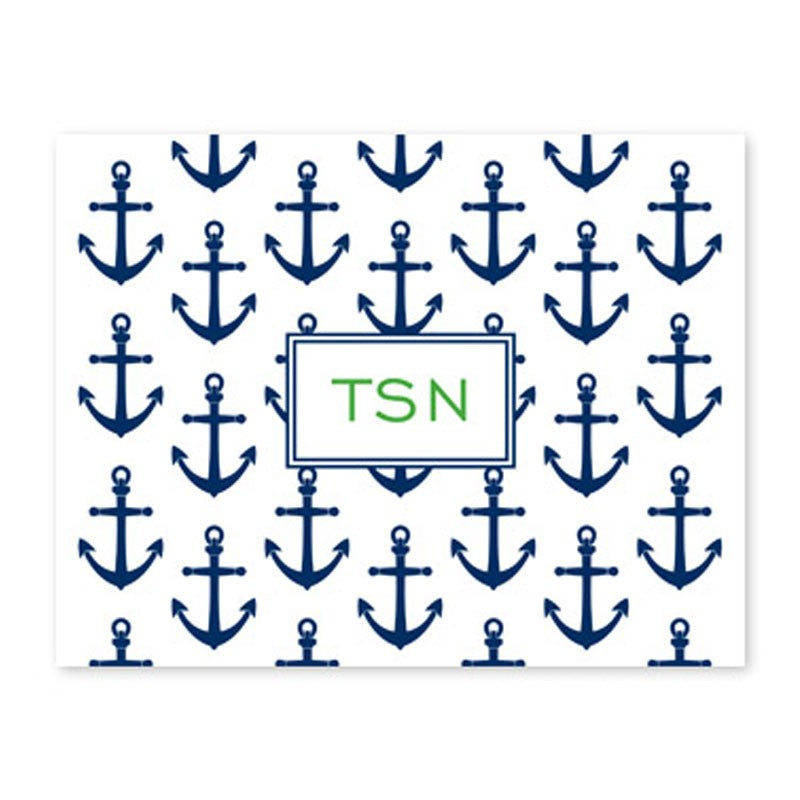 boatman geller anchors navy fold over note