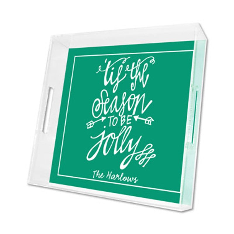 tis the season lucite tray - square