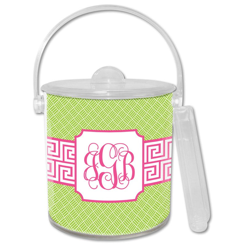 boatman geller greek key band pink ice bucket