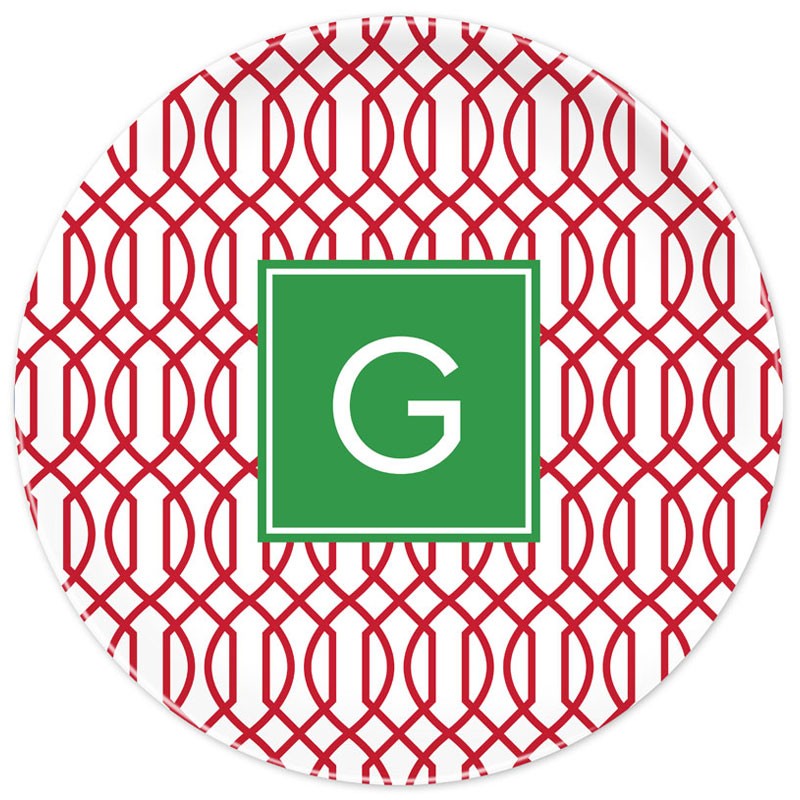 boatman geller trellis reverse cherry plate