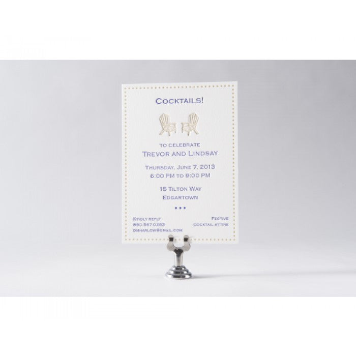 adirondack chairs engagement party card