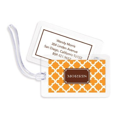 boatman geller bristol tile tangerine bag tag
