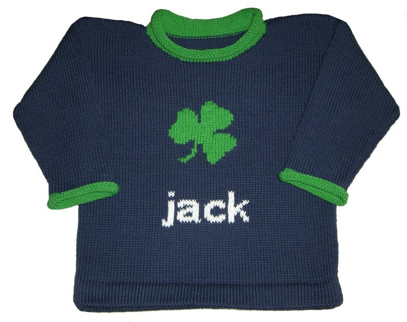 personalized shamrock luck sweater