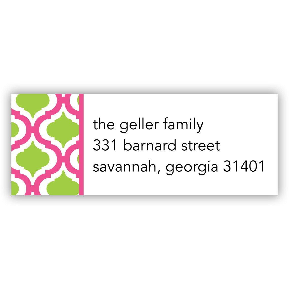 boatman geller kate raspberry & green address labels