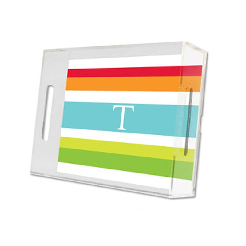 espadrille bright lucite tray - small
