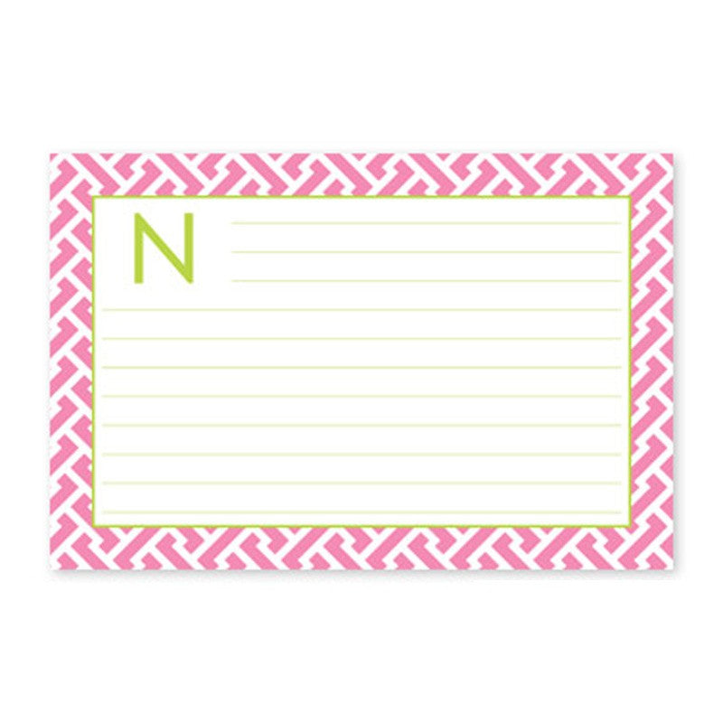 boatman geller greek key navy recipe card